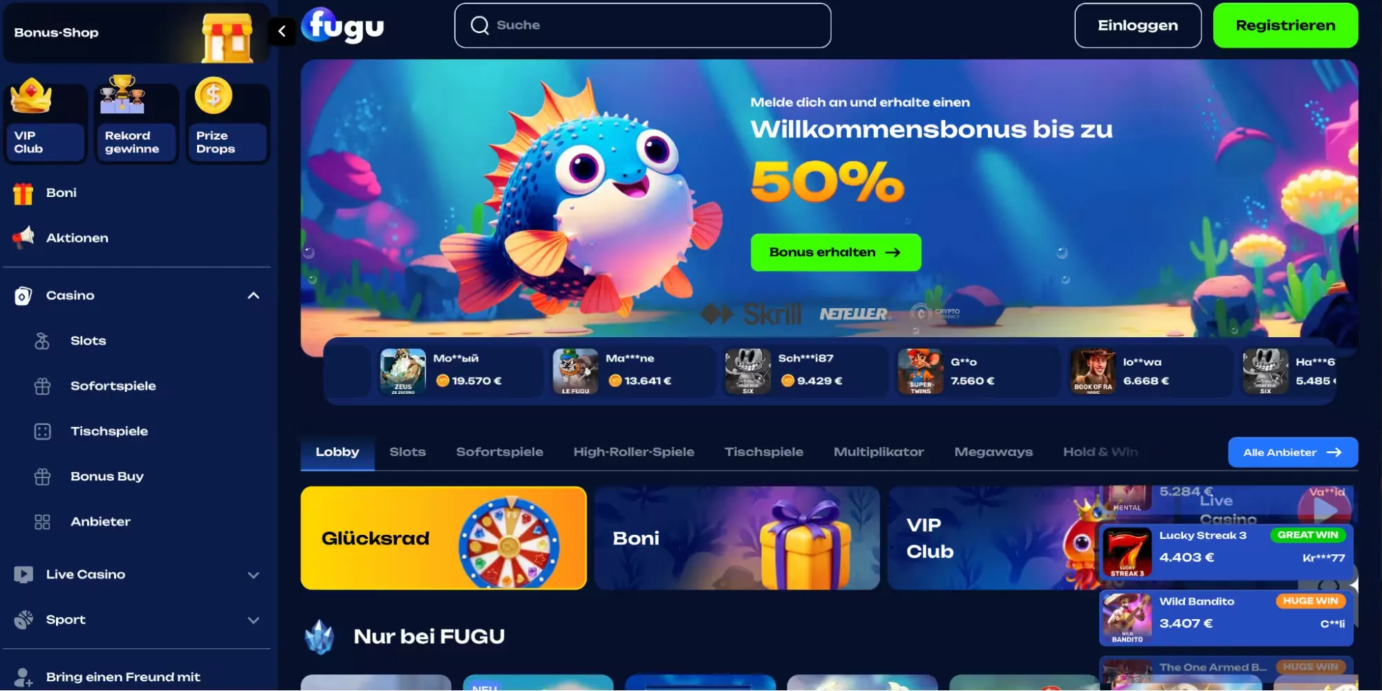 Live Casino bei Fugu Casino auf dem Smartphone: volle Qualit&auml;t mobil